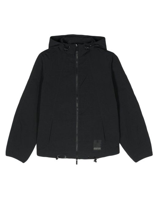 Chaqueta con capucha y logo en jacquard Armani Exchange de color Black