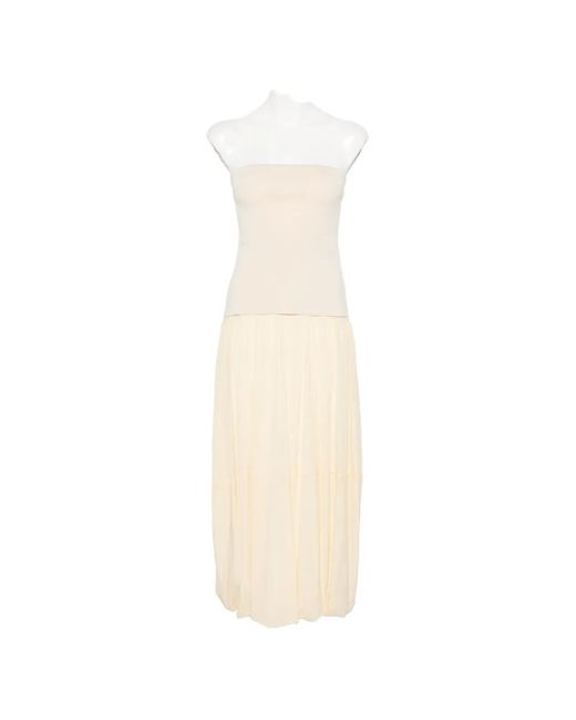 St. Agni White Strapless Midi Dress