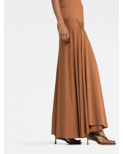 V:PM ATELIER Brown Tori Halterneck Gown