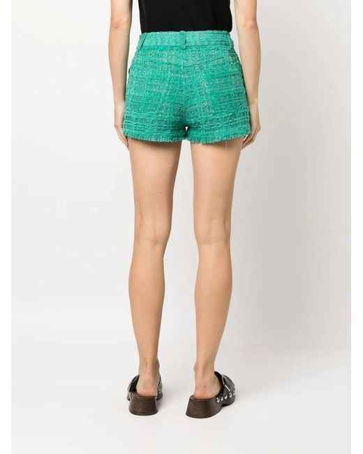 IRO Green Tweed Mini Shorts