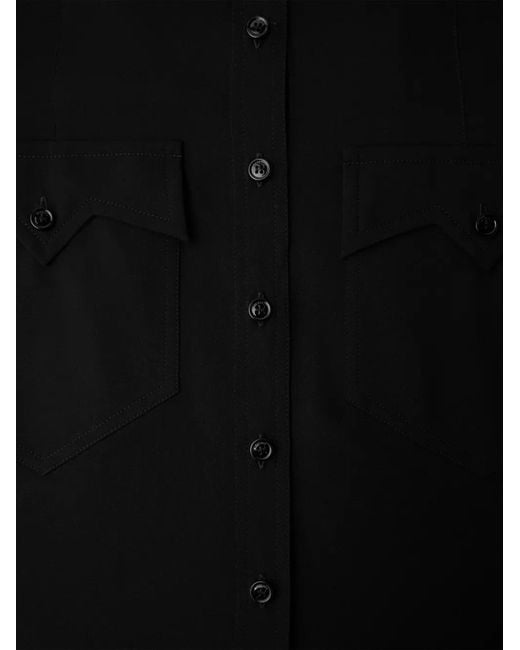 Versace Black Midi Stretch Georgette Viscose Dress