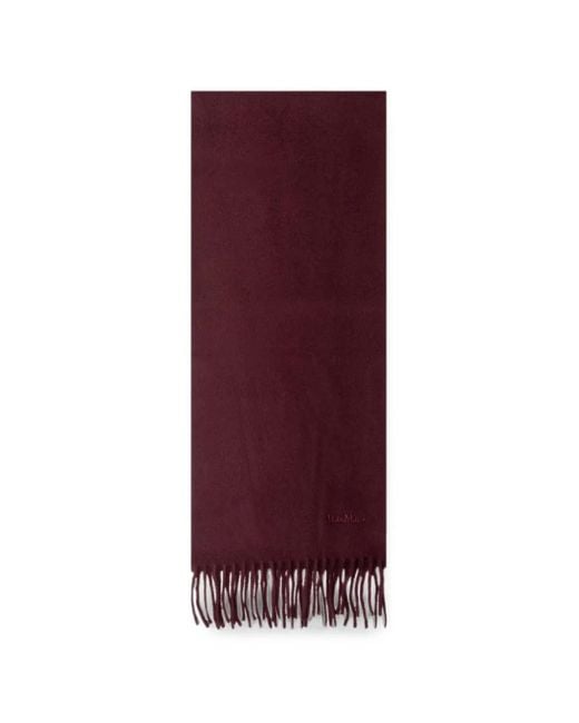 Max Mara Purple Fringed Wool Scarf
