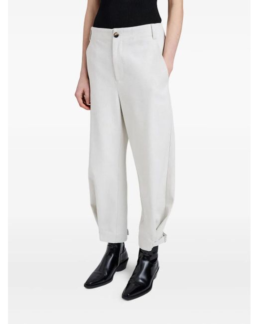 Proenza Schouler White Kay Button-Fastening Balloon Trousers