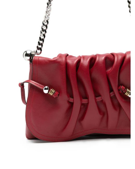 Isabel Marant Red Bolton Chain-Strap Shoulder Bag