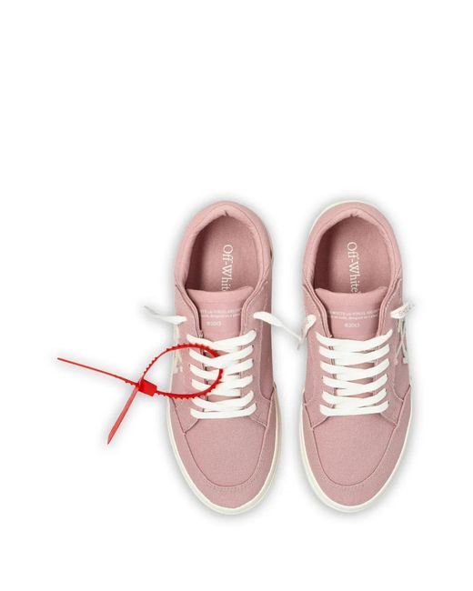 Off-White c/o Virgil Abloh Red Vulcanized Low Canvas Sneakers