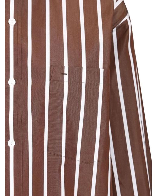 Matteau Brown Striped Oversized Shirt