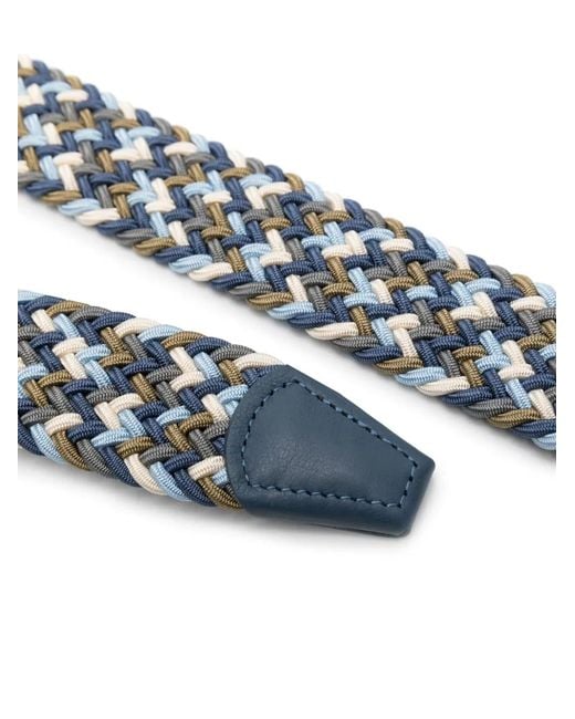 Andersons Blue Stretch-Design Braided Belt for men