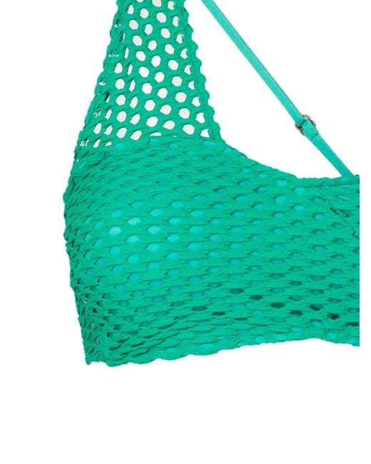 Amir Slama Green One-Shoulder High-Waist Bikini