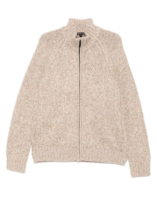 James Perse Natural Chunky Zip-Up Cardigan for men