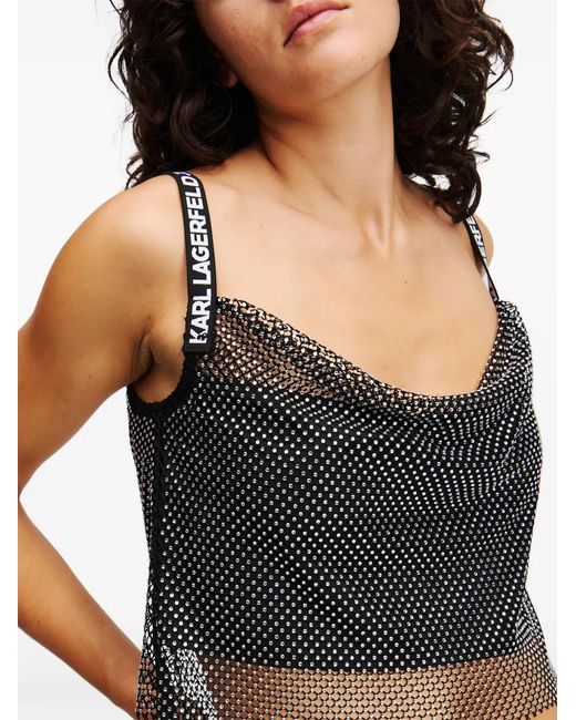 Karl Lagerfeld Black Chainmail Top