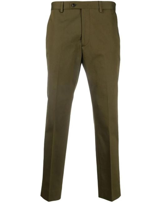 Dell'Oglio Green Cropped Leg Trousers for men