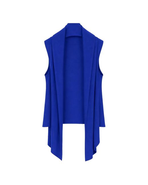 Alberta Ferretti Blue Draped Open-Front Top