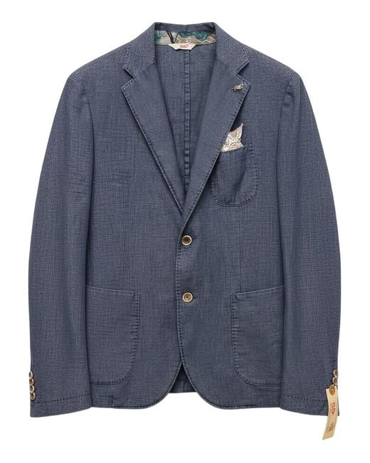 Bob Blue Single-Breasted Blazer for men