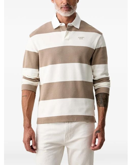 Joop! White Horizontal-Stripe Polo Shirt for men