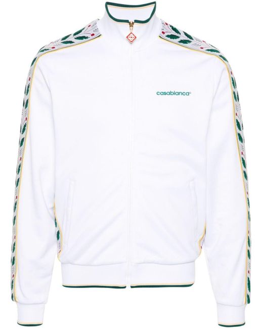 Casablancabrand White Laurel Logo-embroidered Jacket for men
