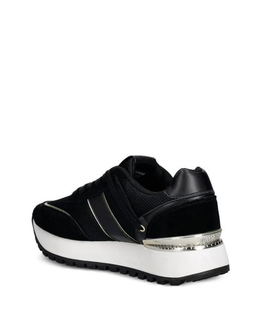 Just Cavalli Black Logo-Print Panelled Sneakers