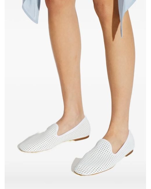 Agl Attilio Giusti Leombruni White Lucy Perforated Loafers