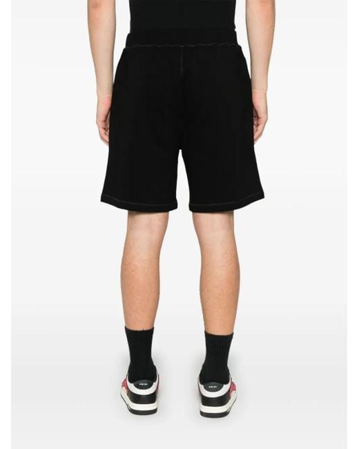 DSquared² Black Logo-Print Track Shorts for men