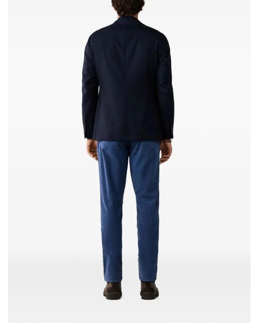 Hackett Blue Single-Breasted Flannel Blazer for men