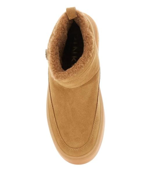 Pinko Brown Suede Platform Boots