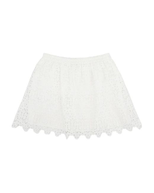 Jupe Volantée À Broderie Anglaise FRAME en coloris White