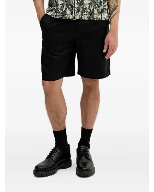 ARMANI EXCHANGE Black Elasticated-Waistband Shorts for men