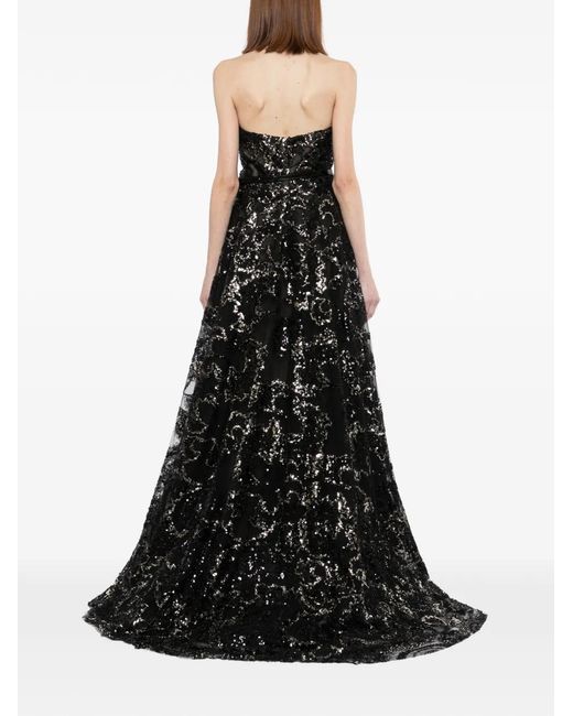 Saiid Kobeisy Black Embroidered Long Dress