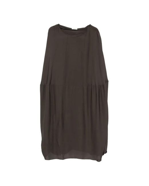 Ruohan Brown Gathered Maxi Skirt