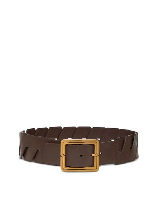 Etro Brown Interwoven Leather Belt