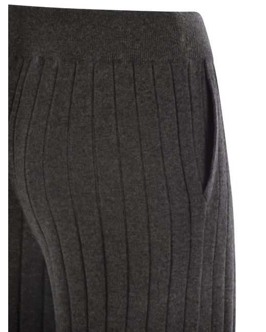 Brunello Cucinelli Geribbelde Broek in het Black