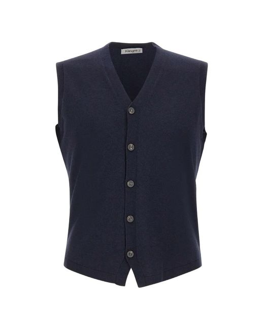 Kangra Blue Knitted Vest for men