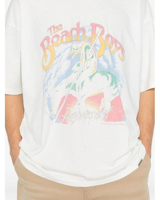 Represent White Graphic-Print T-Shirt for men