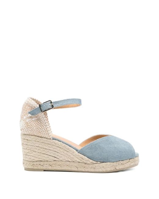 Castaner Blue Bianca Wedge Espadrilles