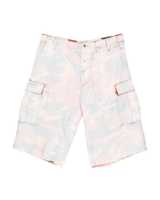 GALLERY DEPT. White Camouflage Cargo Shorts