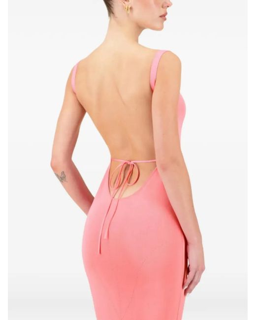 LA GALPA Pink Moruga Backless Maxi Dress