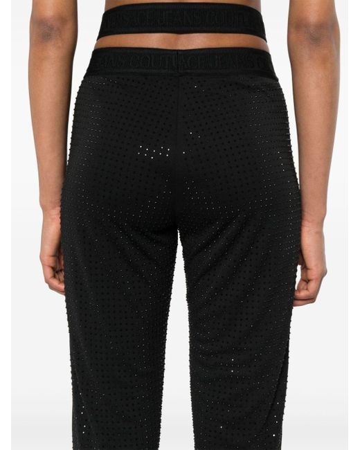 Versace Black Tape Crystal All Over Trousers