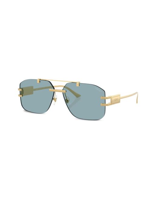 Versace Blue Pilot-Frame Sunglasses