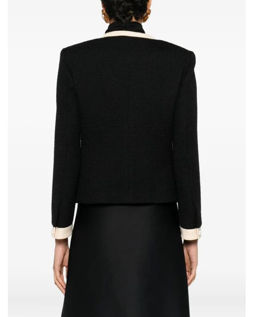 Valentino Garavani Black Plain Tweed Jacket