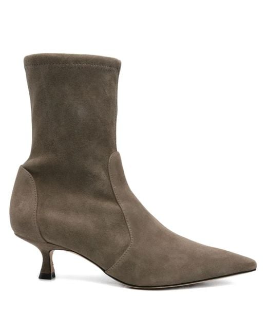 Stuart Weitzman Brown Spitze Sock-Boots