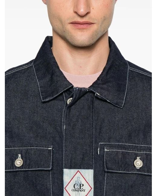 C P Company Blue Denim Jacket for men