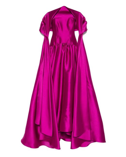 Robe Longue En Satin Solace London en coloris Pink