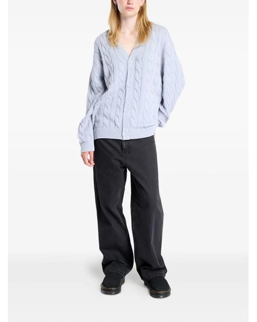 Carhartt Blue Cable-Knit Cardigan