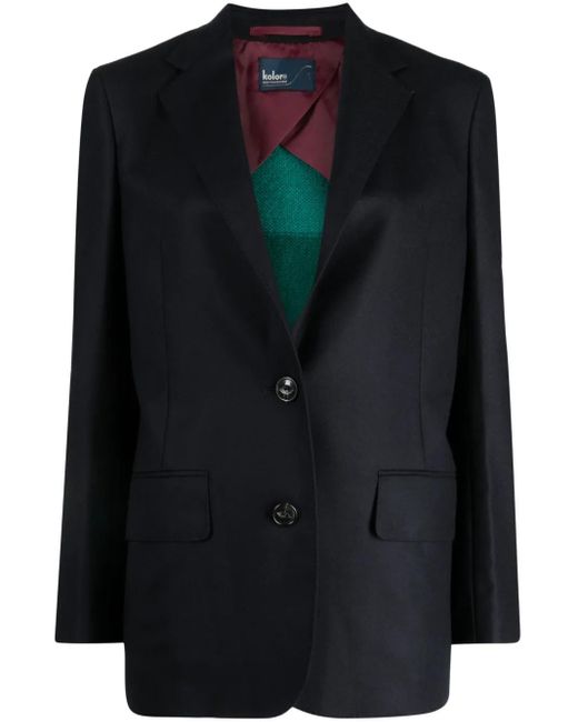 Kolor Black Knitted-Back Single-Breasted Blazer