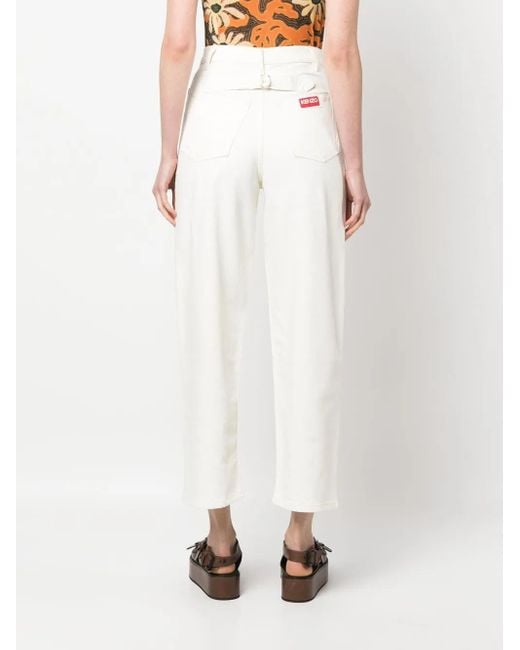 KENZO ハイライズ ストレートジーンズ White