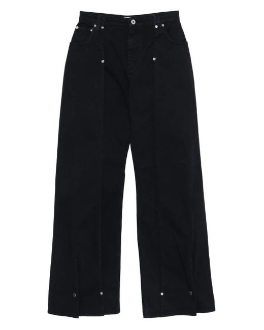 Jean Paul Gaultier Blue Panelled Button-Fastening Jeans