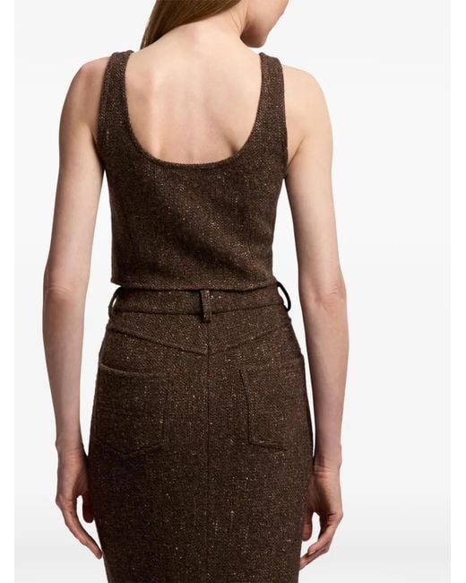 Ralph Lauren Brown Sherry Donegal Tweed Top