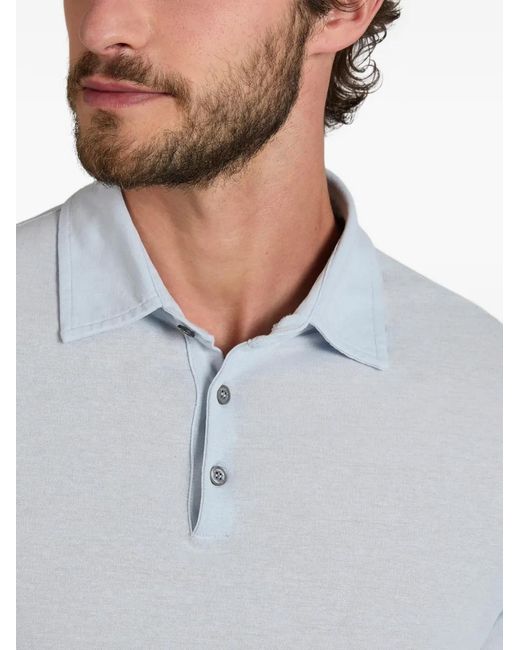 Slowear Blue Buttoned Polo Shirt for men