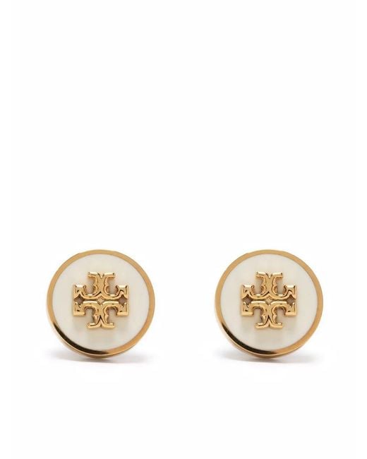 Tory Burch Metallic Stud Earrings Double T