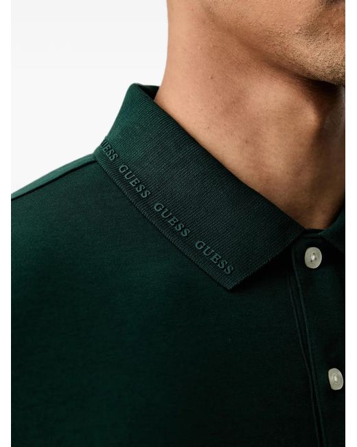 Guess Green Logo Patch Polo for men
