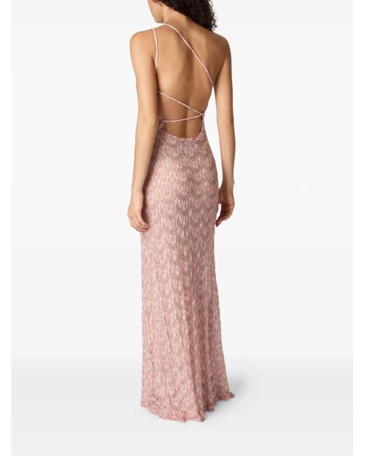 Missoni Maxi One-Shoulder Beach Dress in Pink | Lyst Missoni Maxi One-Shoulder Beach Dress in Pink | Lyst